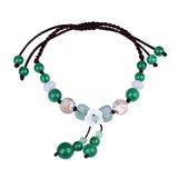 Ethnic Style Green Agate Anklet Retro Personality Ankle Chain