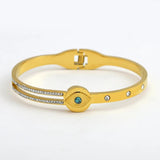 Natural Stone Eye Stainless Steel Bangles Bracelets for Women