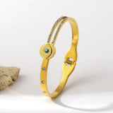 Natural Stone Eye Stainless Steel Bangles Bracelets for Women