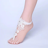 Barefoot Sandals Bridal Beach Wedding Foot Chain Lace Ankle Bracelet