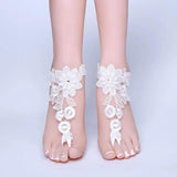 Barefoot Sandals Bridal Beach Wedding Foot Chain Lace Ankle Bracelet