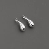 925 Silver Water-drop Shape Necklace Charms 16.5x7mm DIY Jewelry Findings