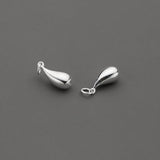 925 Silver Water-drop Shape Necklace Charms 16.5x7mm DIY Jewelry Findings