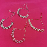 Rhinestone Anklet Bracelet Cuban Chain Crystal Anklet Beech Foot Jewelry