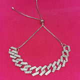 Rhinestone Anklet Bracelet Cuban Chain Crystal Anklet Beech Foot Jewelry