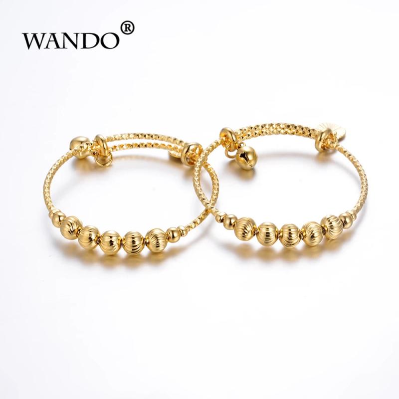 2pcs Round Ball Bell Small Bangle Bracelet for Kids Birthday Gift