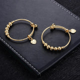 2pcs Round Ball Bell Small Bangle Bracelet for Kids Birthday Gift