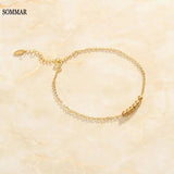 Plated Girl Anklet with Beads Leg Jewelry Display