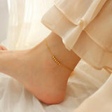 Plated Girl Anklet with Beads Leg Jewelry Display