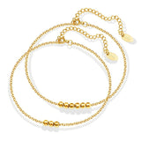 Plated Girl Anklet with Beads Leg Jewelry Display