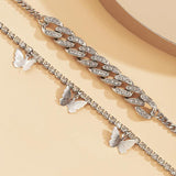Cuba Anklet Butterfly Barefoot Chain Woman Metal Beach Girl Shining