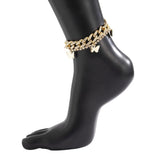 Cuba Anklet Butterfly Barefoot Chain Woman Metal Beach Girl Shining