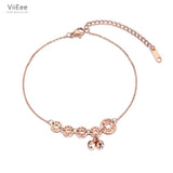 Chinese Ethnic Bells Charm Anklet Stainless Steel Foot Jewelry