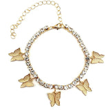 Crystal Butterfly Anklet Rhinestone Bohemia Chain