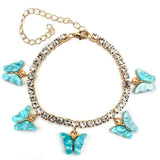 Crystal Butterfly Anklet Rhinestone Bohemia Chain