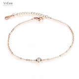 Rose Anklet Leg Chain CZ Crystal Foot Jewelry