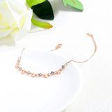 Bohemia Beach Chain Anklet CZ Crystal & Heart Charm VA19043