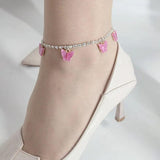 Butterfly Resin Crystal Anklet for Beach