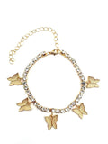 Butterfly Resin Crystal Anklet for Beach