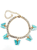 Butterfly Resin Crystal Anklet for Beach