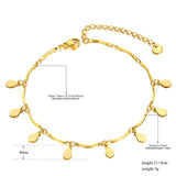 Water Drop Charm Anklet Foot Jewelry Beach Chain Link Anklets