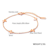 Butterfly Charm Anklets Bracelet For Women Stainless Steel Retro Girl Anklet