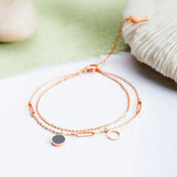 Geometry Acrylic Circle Anklets For Women Titanium Steel Foot Link Chain VA20017