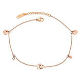 Bohemia Beach Chain Anklet Roman Numerals Charm VA19044