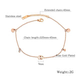 Bohemia Beach Chain Anklet Roman Numerals Charm VA19044