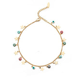 Star Charm Anklet Bracelet Foot Chain Eye Ankle Jewelry for Women EY6502
