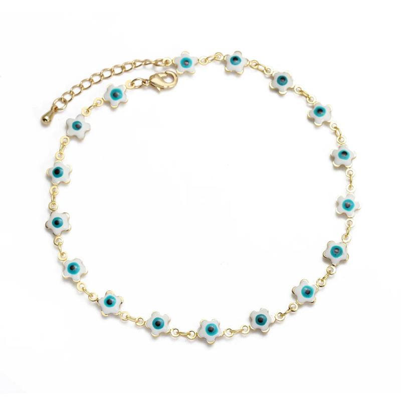 Evil Eye Anklet Flower Moon Star Butterfly Jewelry Women Girls Men