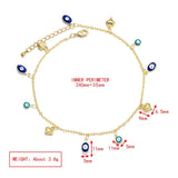 Evil Eye Anklet Flower Moon Star Butterfly Jewelry Women Girls Men