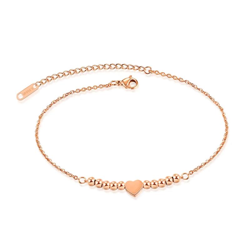 Rose Chain Anklets for Women Titanium Steel