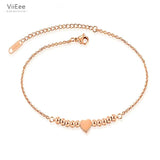 Rose Chain Anklets for Women Titanium Steel