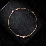 Rose Chain Anklets for Women Titanium Steel
