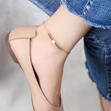 Rose Chain Anklets for Women Titanium Steel
