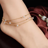 Occident Women Pearls Anklets Summer Foot Bracelets