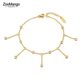 Crystal Chain Link Anklet Stainless Steel Foot Jewelry