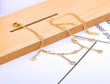 Crystal Chain Link Anklet Stainless Steel Foot Jewelry