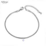 Double Layer CZ Crystal Chain Anklet Gothic Boho Jewelry