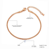 Double Layer CZ Crystal Chain Anklet Gothic Boho Jewelry