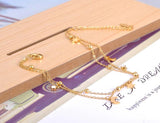 Bohemia CZ Crystal Moon & Star Charm Anklets For Women
