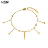 Crystal Chain Link Anklet Stainless Steel Foot Jewelry