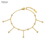 Chain Link Anklets for Women Stainless Steel CZ Crystal