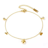 Zircon Round Anklets Stainless Steel Jewelry Woman Gift