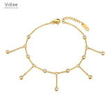 Crystal Chain Link Anklet Summer Foot Jewelry