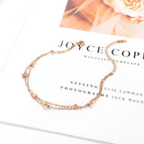Star Multi-layered Anklet Rose Stainless Steel Jewelry Woman Gift