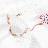 Star Multi-layered Anklet Rose Stainless Steel Jewelry Woman Gift