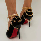 Summer Women Sandals Square Toe High Heel Mules Clear Metal Slippers