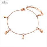 Bohemia Stainless Steel Leaf Anklets